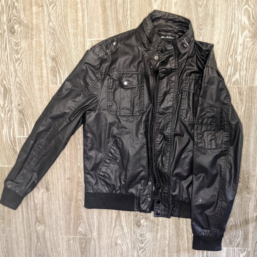 Black Fried Denim Jacket